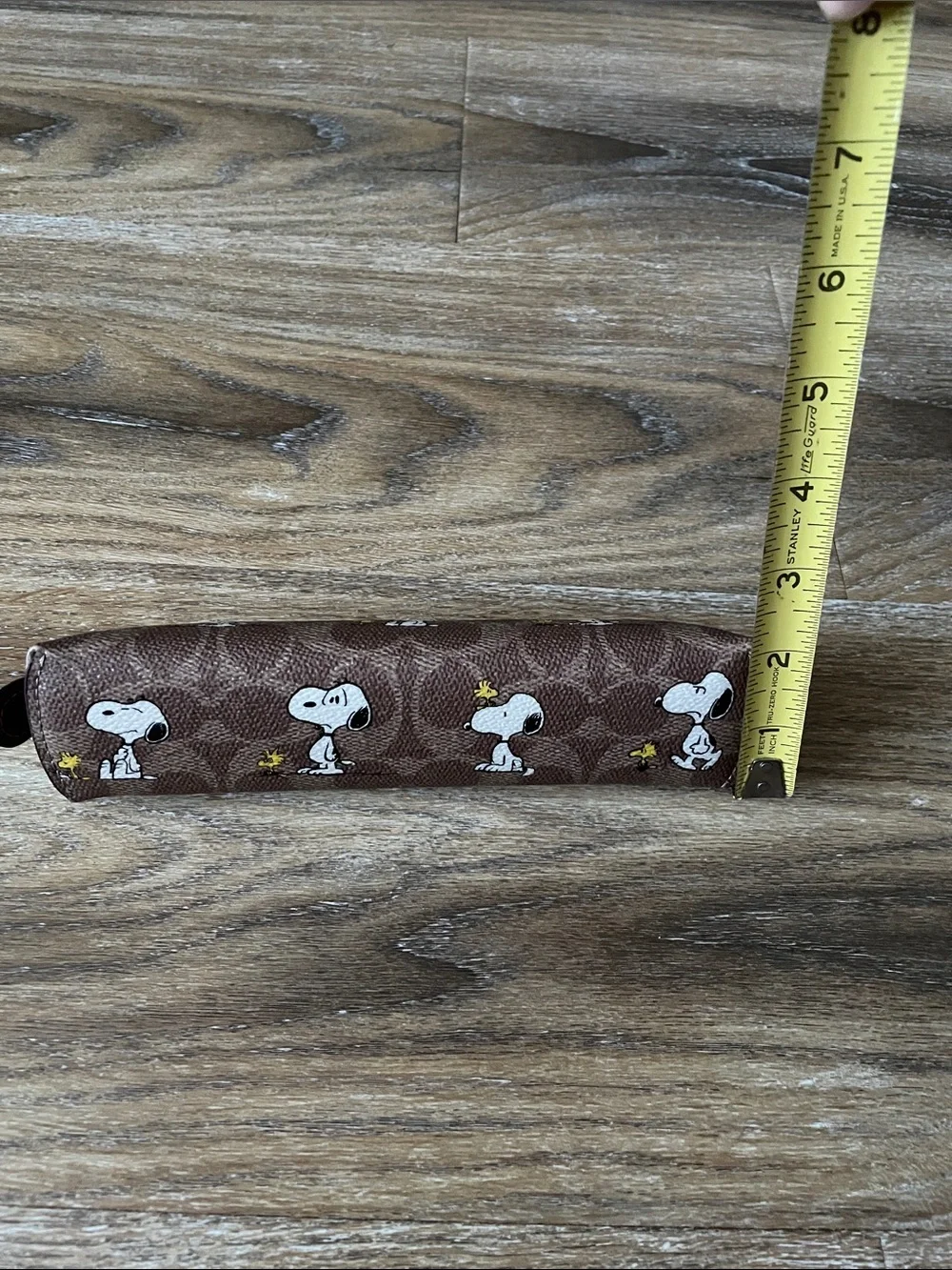 Coach x Peanuts Snoopy Signature Jacquard Canvas Pencil Case NWOT